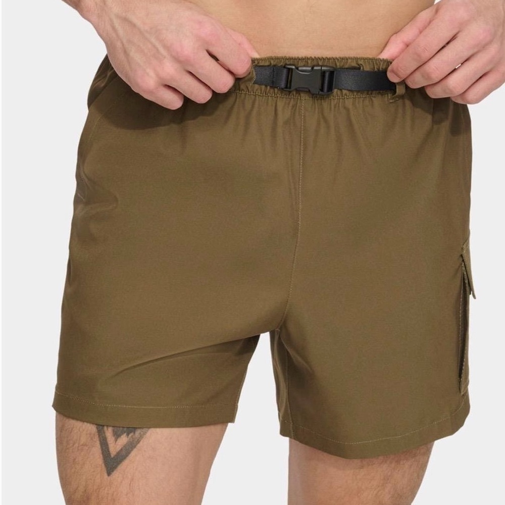 Men's Cargo volley stretch swim trunks Dark Olive